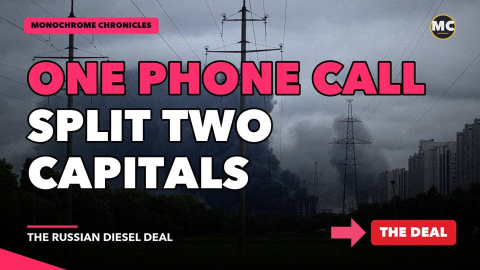 Title card of the video edition: One Phone Call Split Washington and Kyiv