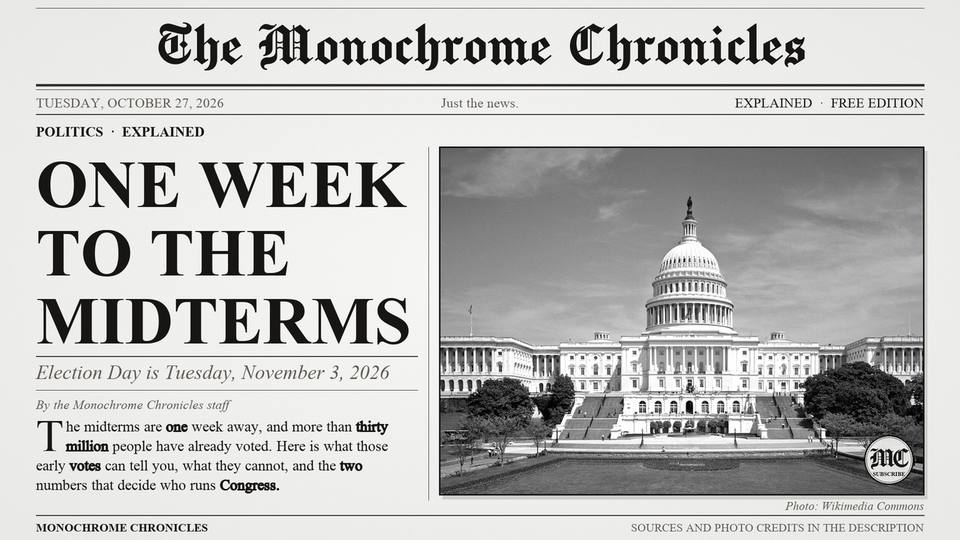 Title card of the video edition: One Week to the Midterms: What 30 Million Early Votes Really Mean
